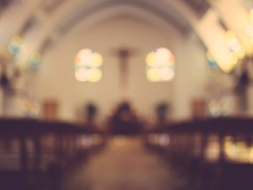 church interior blur abstract background